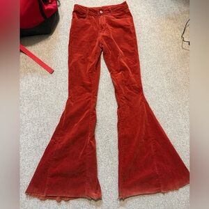Red Corduroy Bell Bottoms Pants